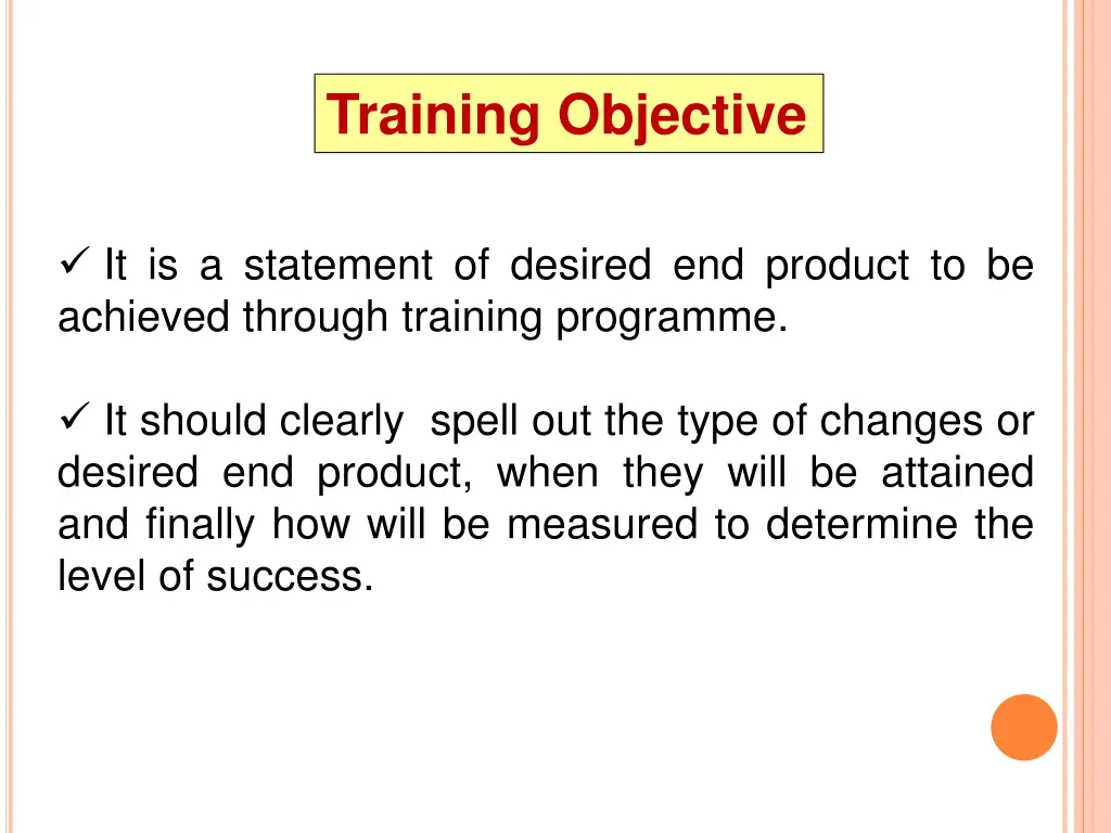 training objective