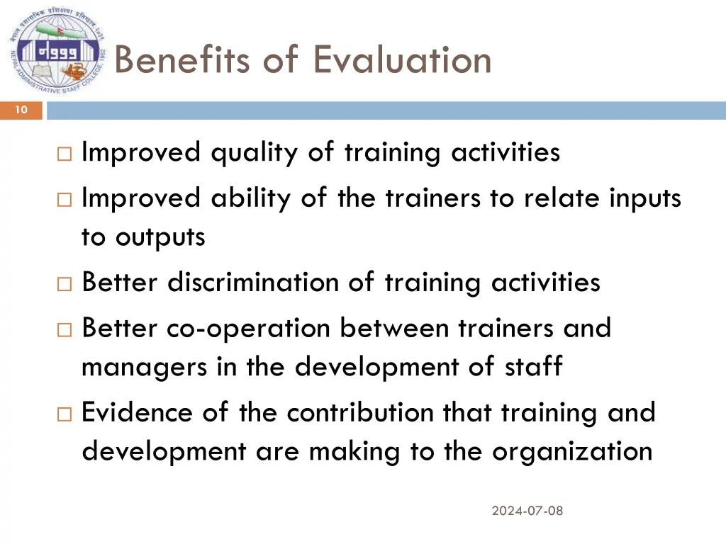 benefits of evaluation