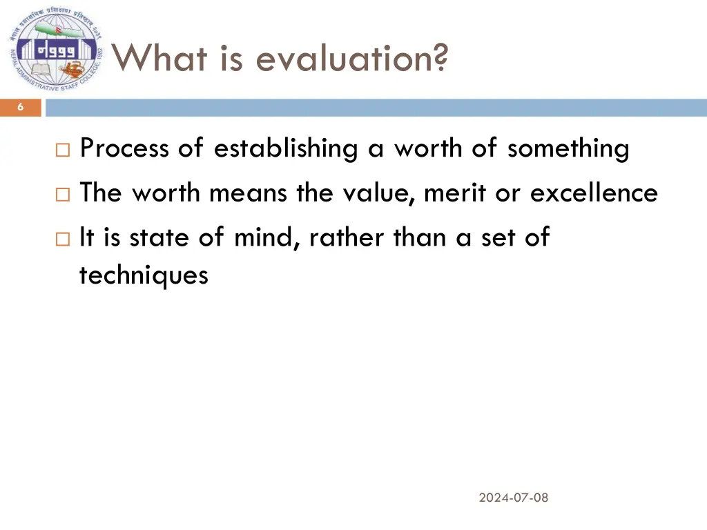 what is evaluation