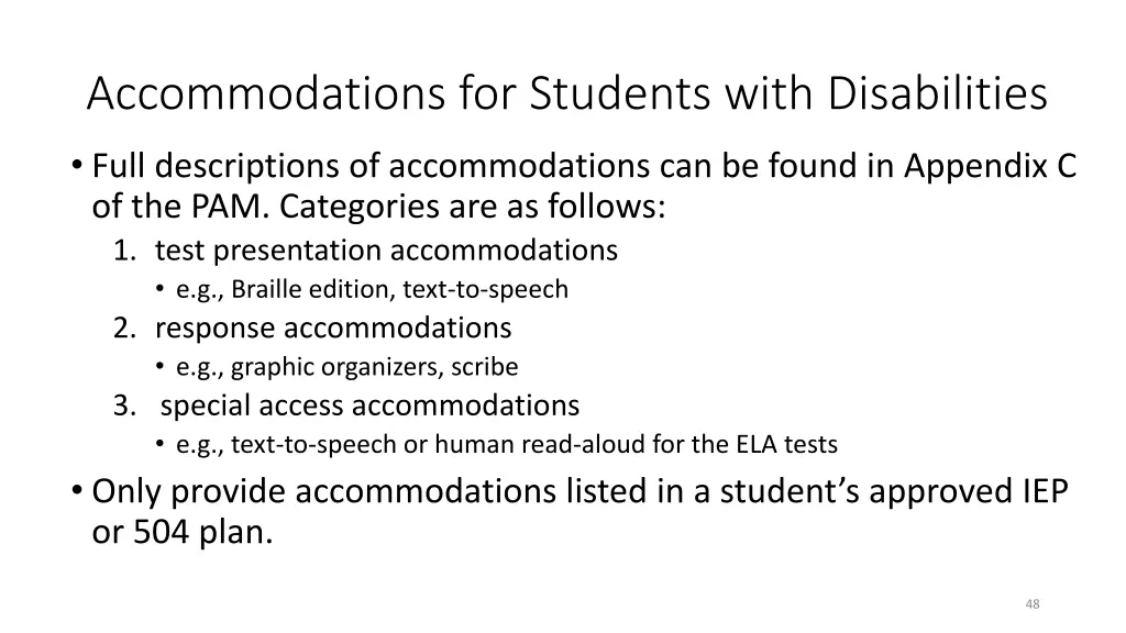 accommodations for students with disabilities