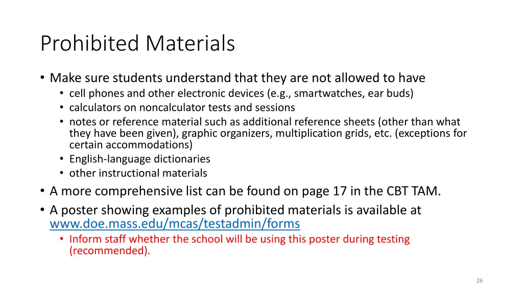 prohibited materials