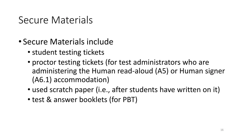 secure materials