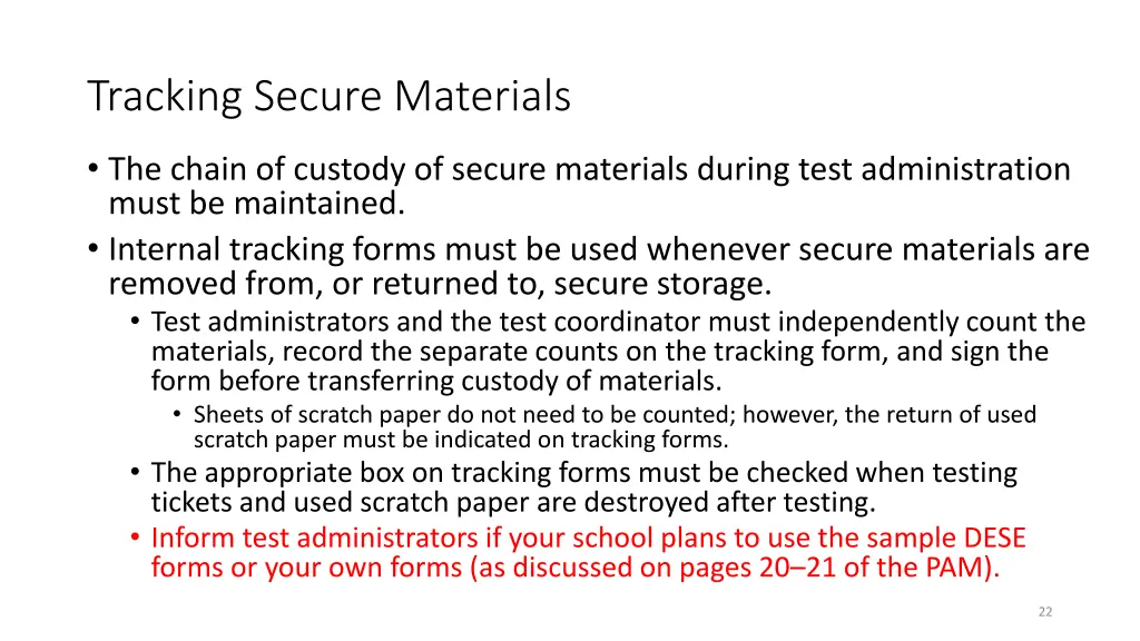 tracking secure materials