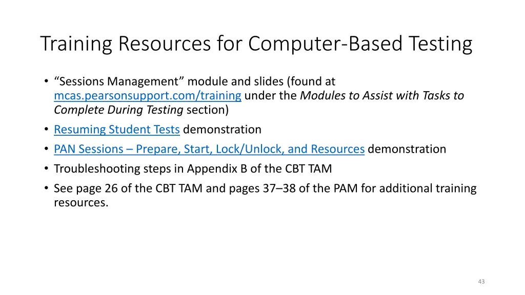 training resources for computer based testing 1