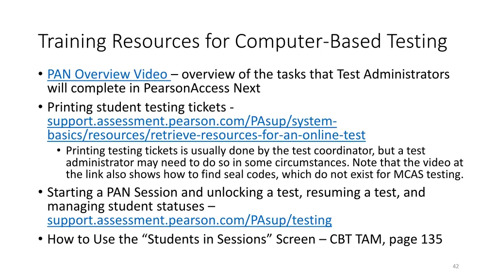 training resources for computer based testing