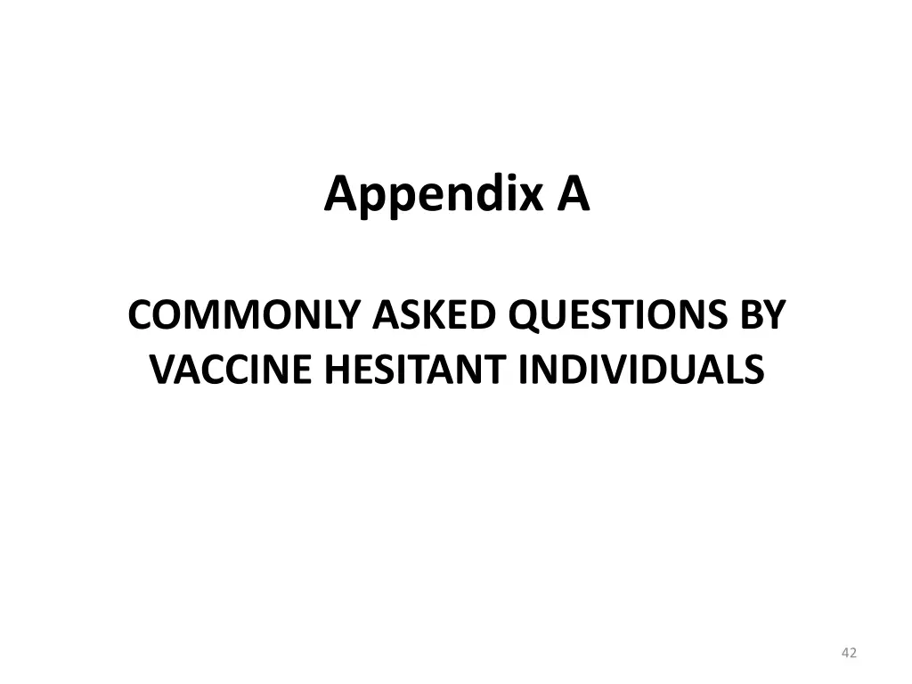 appendix a