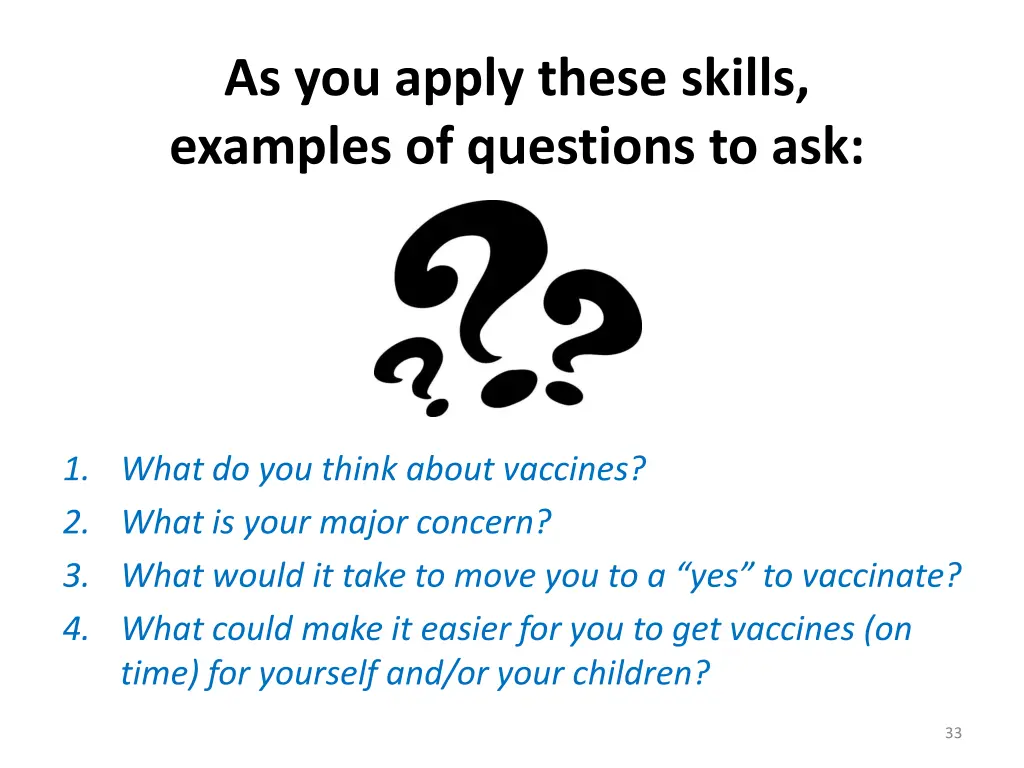 as you apply these skills examples of questions