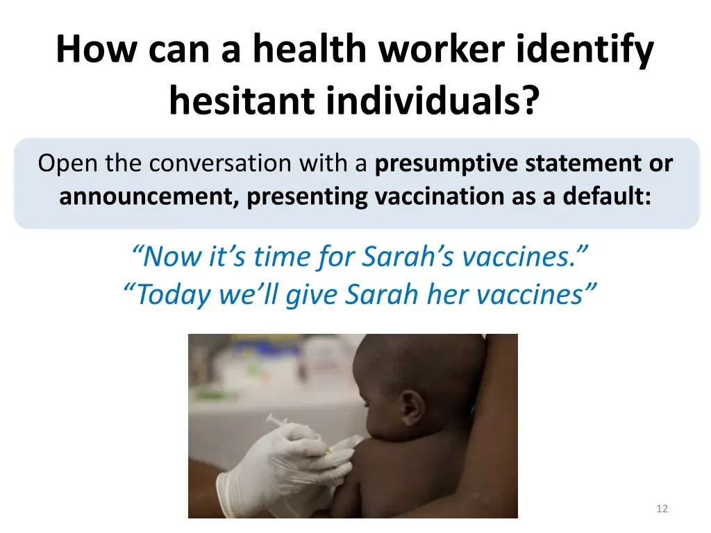 how can a health worker identify hesitant