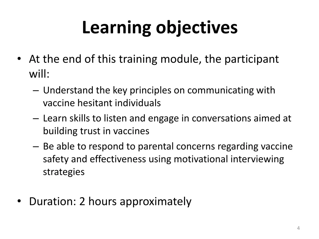 learning objectives