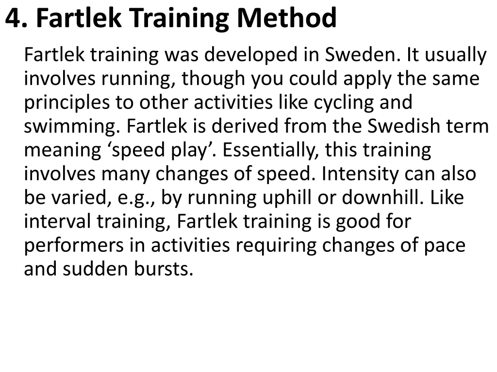 4 fartlek training method fartlek training