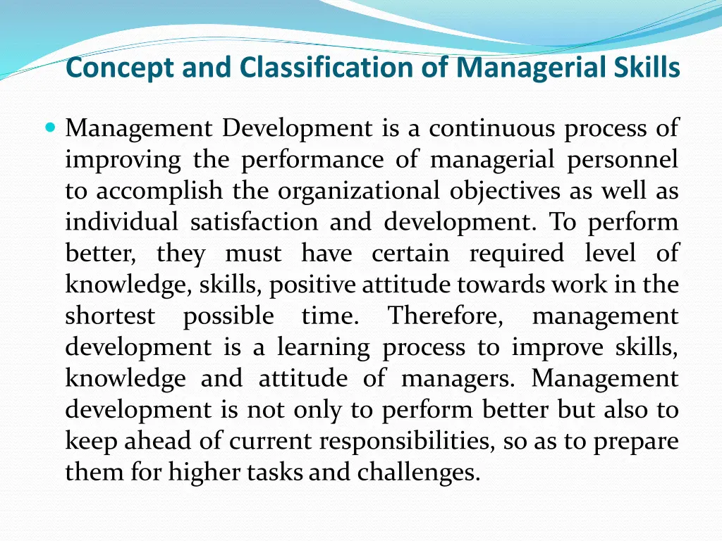 concept and classification of managerial skills