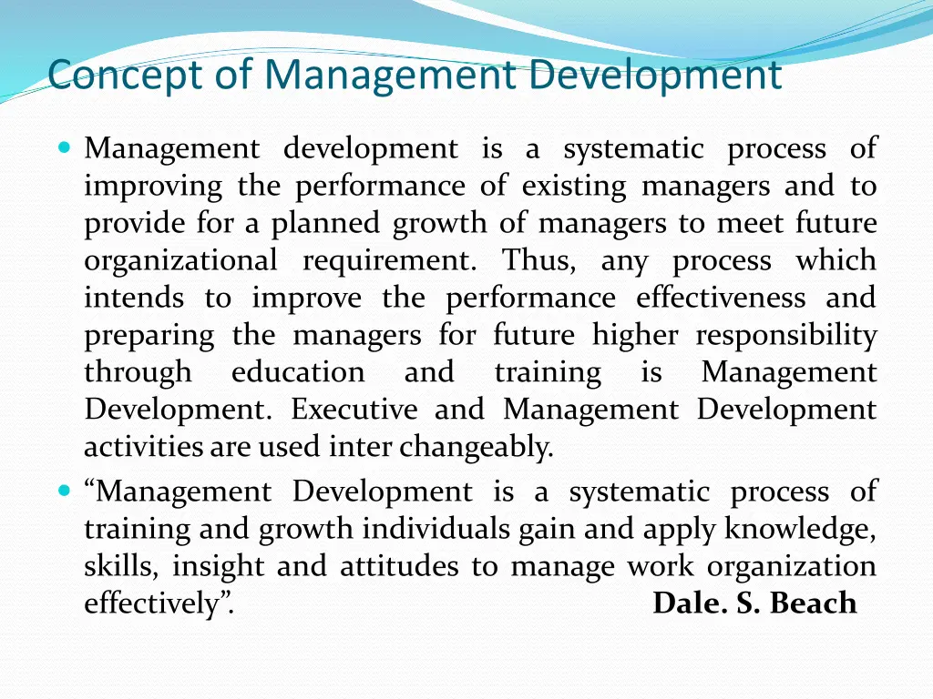 concept of management development