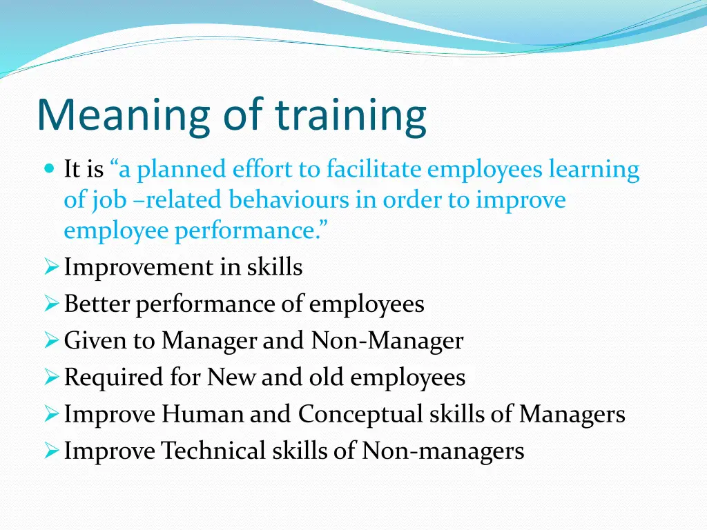 meaning of training