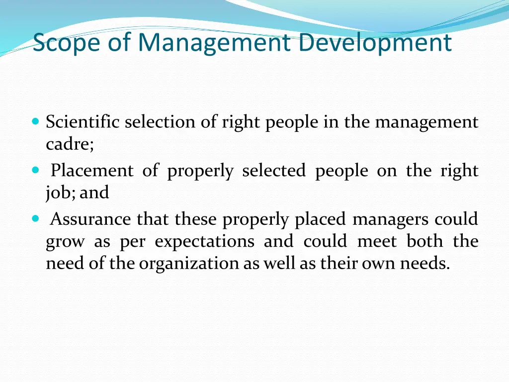 scope of management development