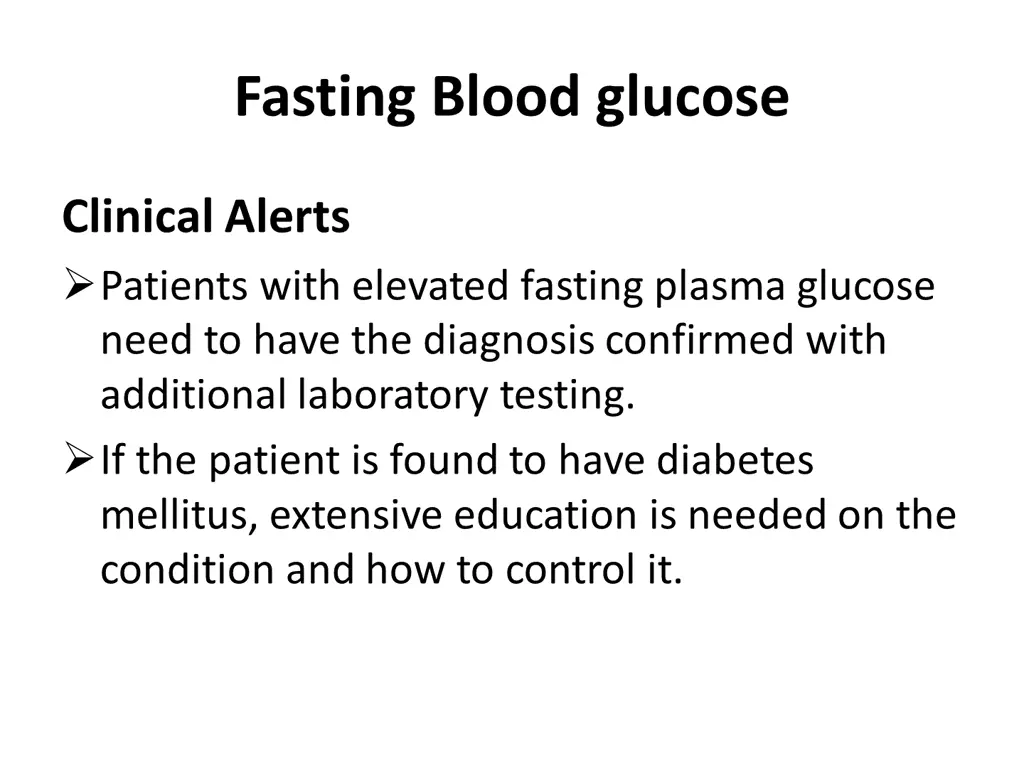 fasting blood glucose