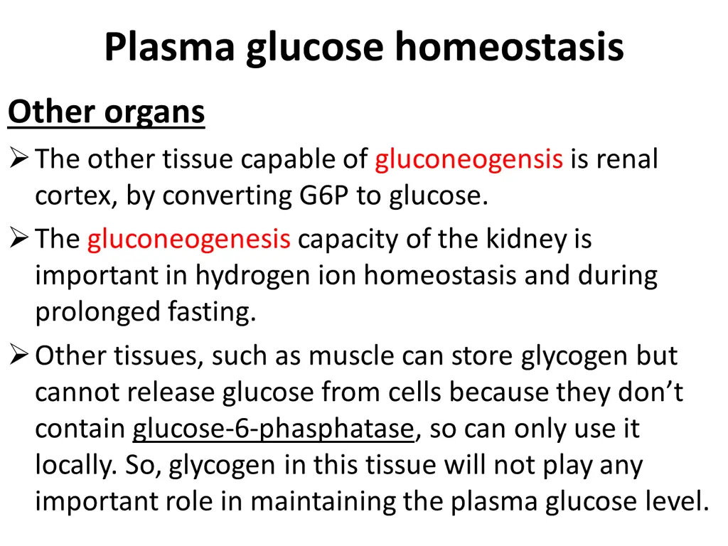 plasma glucose homeostasis