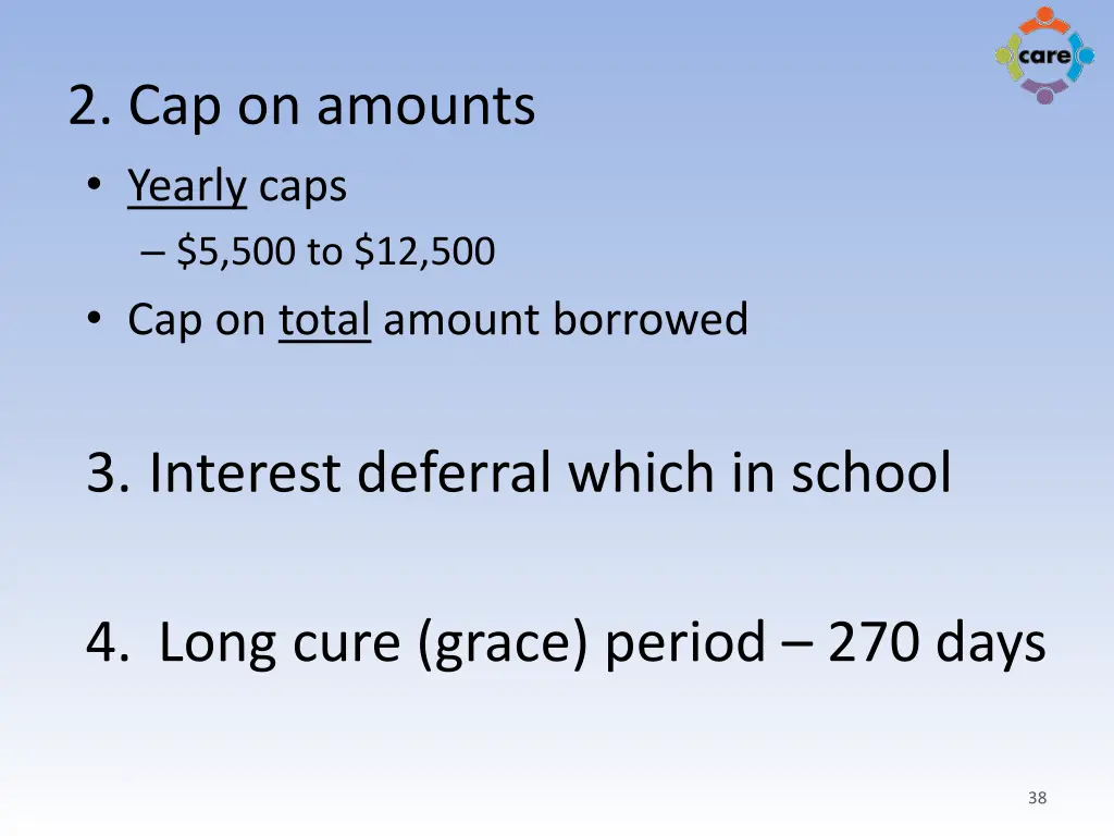 2 cap on amounts yearly caps