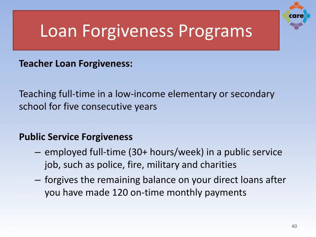 loan forgiveness programs