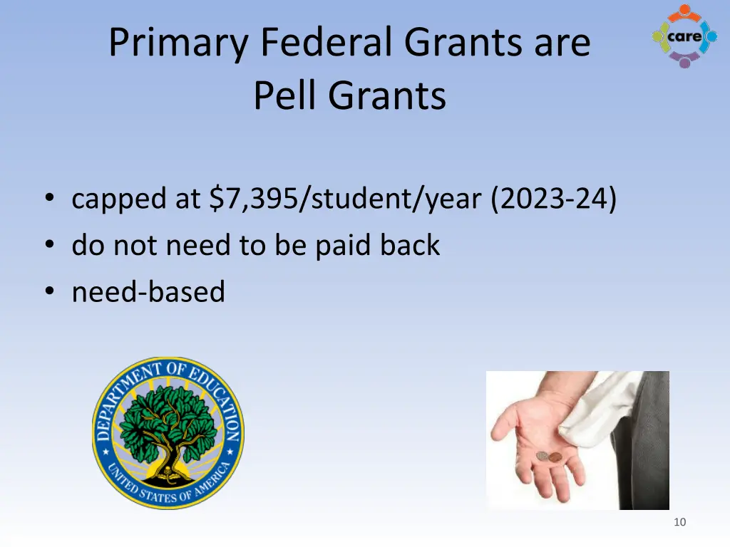 primary federal grants are pell grants