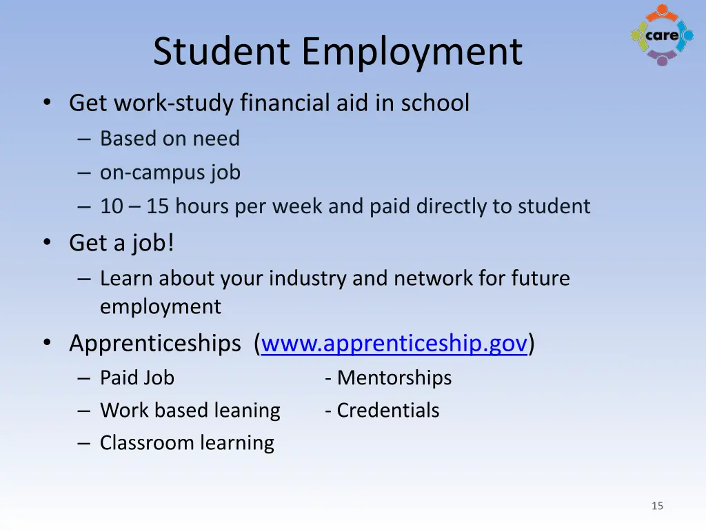 student employment get work study financial