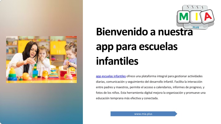 bienvenido a nuestra app para escuelas infantiles