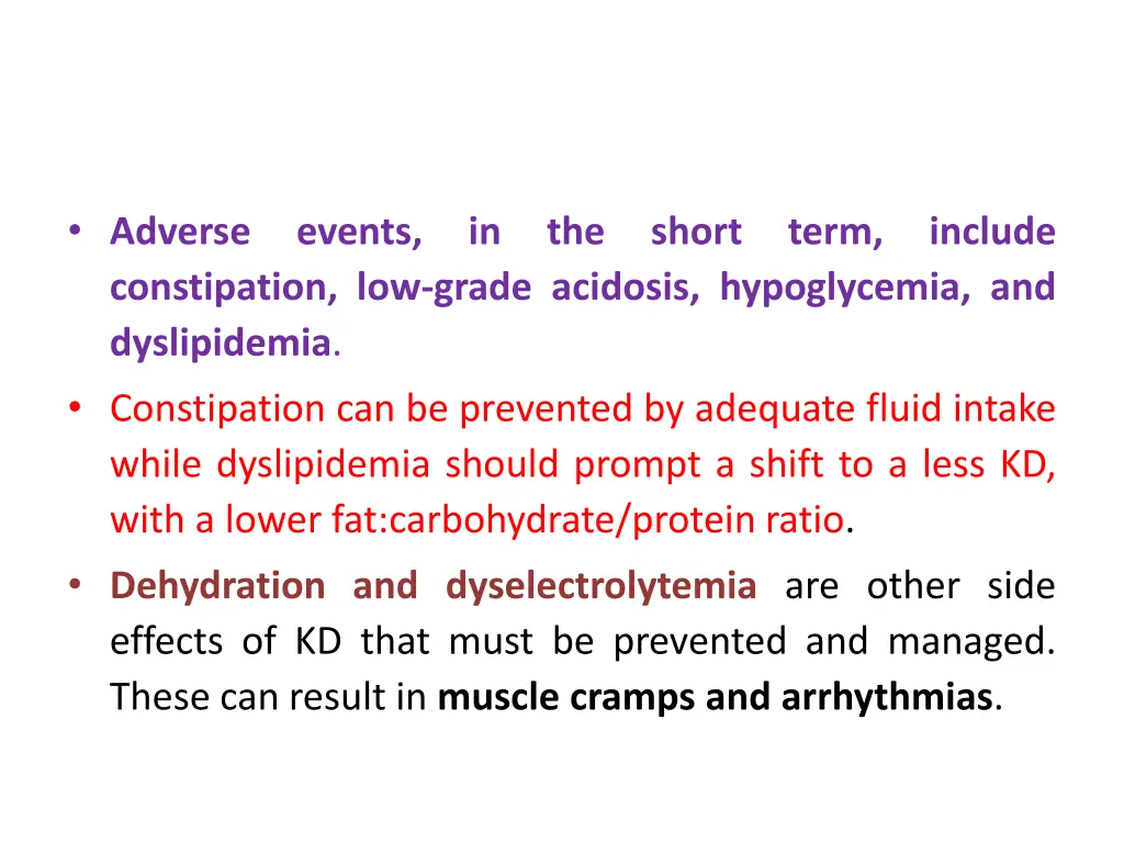 adverse constipation low grade acidosis