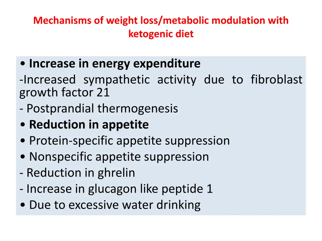 mechanisms of weight loss metabolic modulation