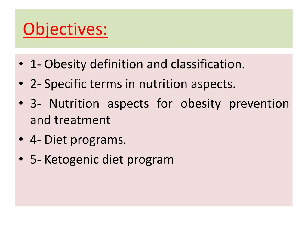 objectives