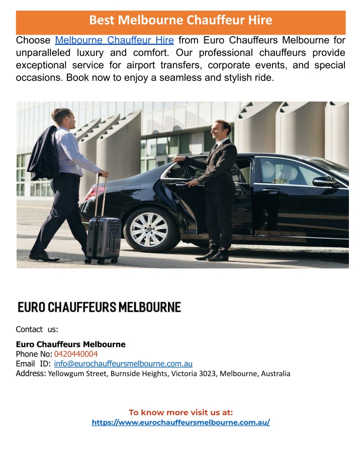 best melbourne chauffeur hire