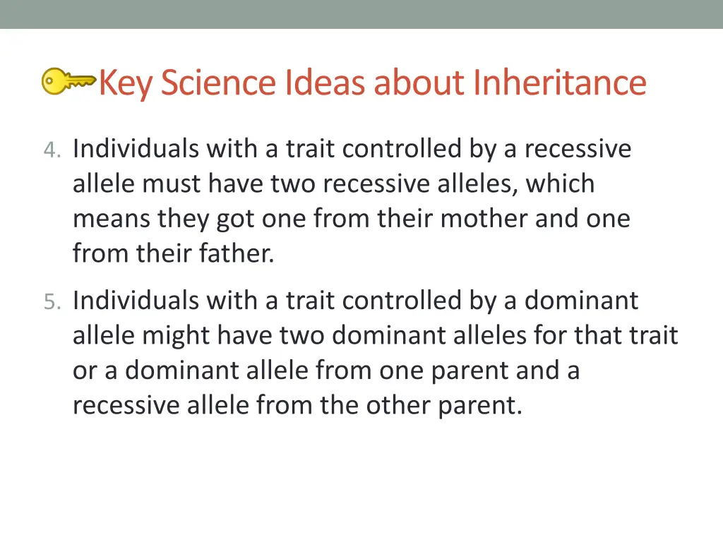 key science ideas about inheritance 1