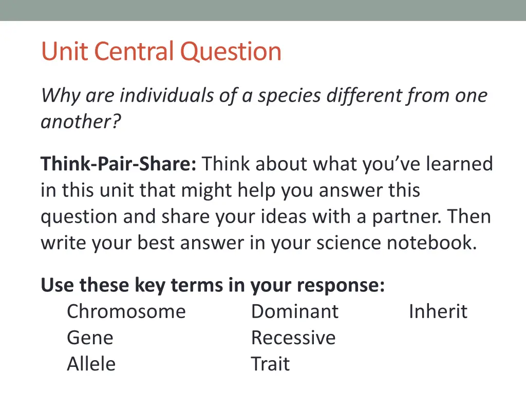 unit central question 1