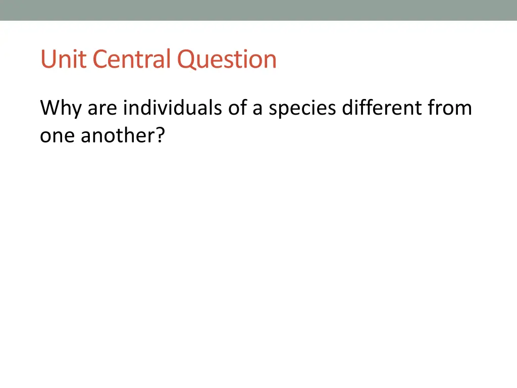 unit central question