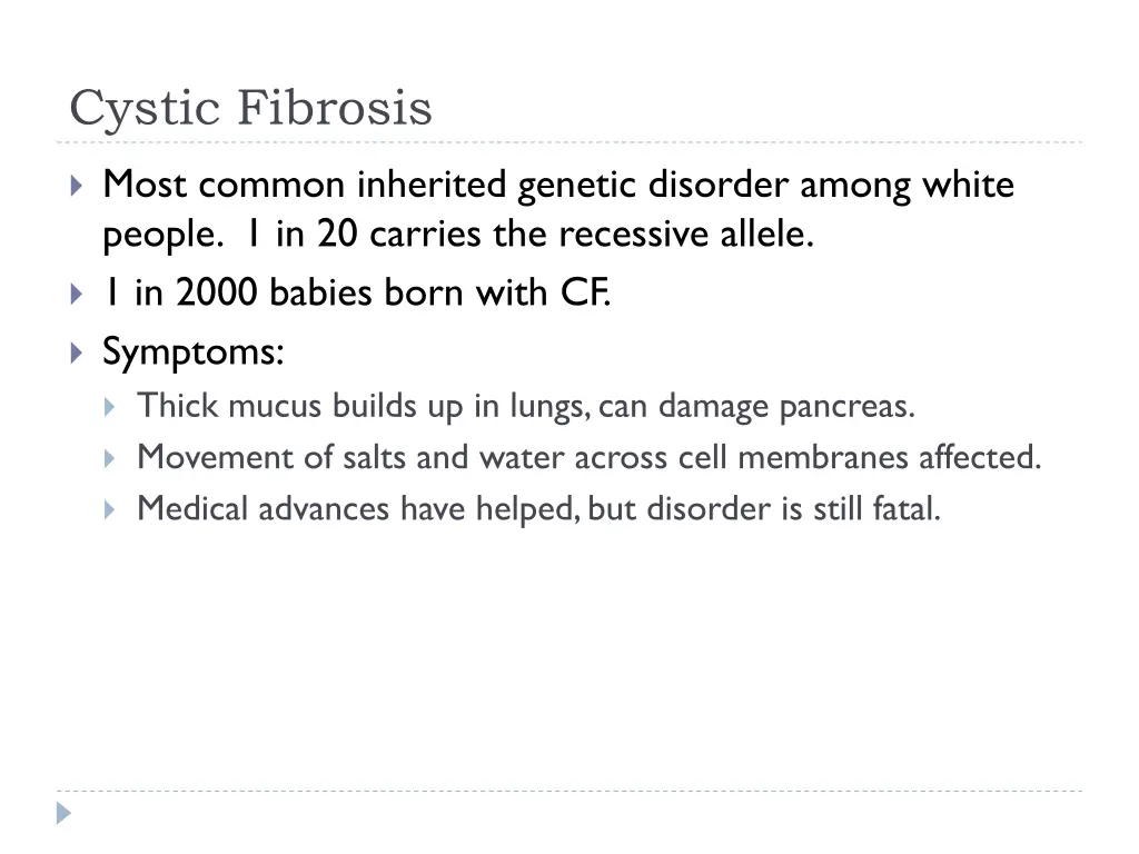 cystic fibrosis