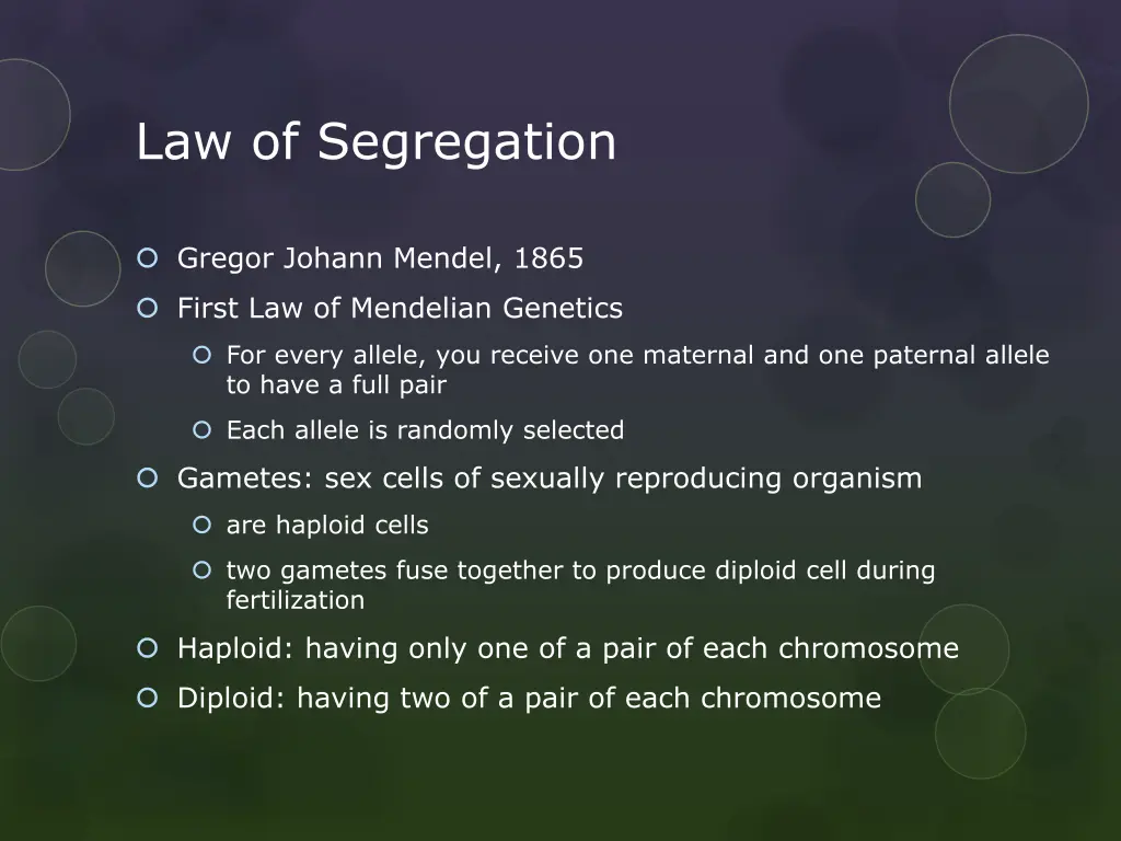 law of segregation