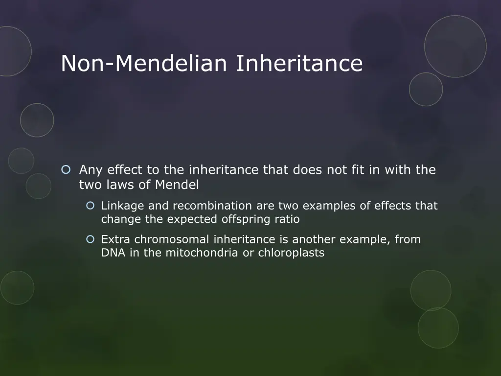 non mendelian inheritance