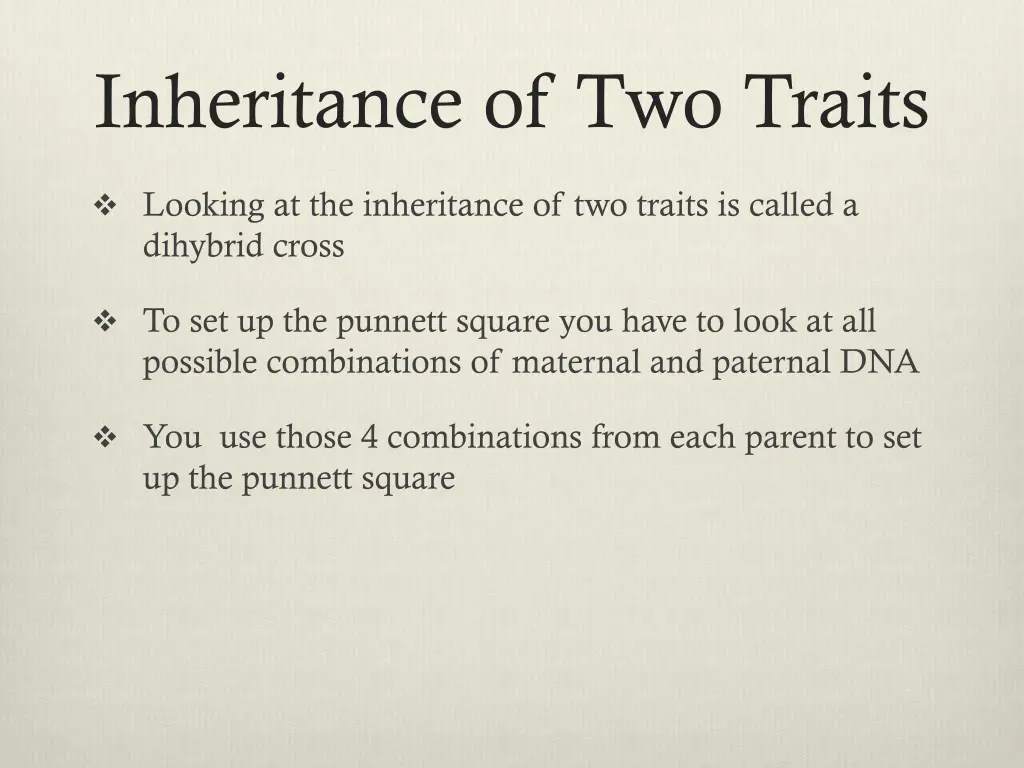 inheritance of two traits 2