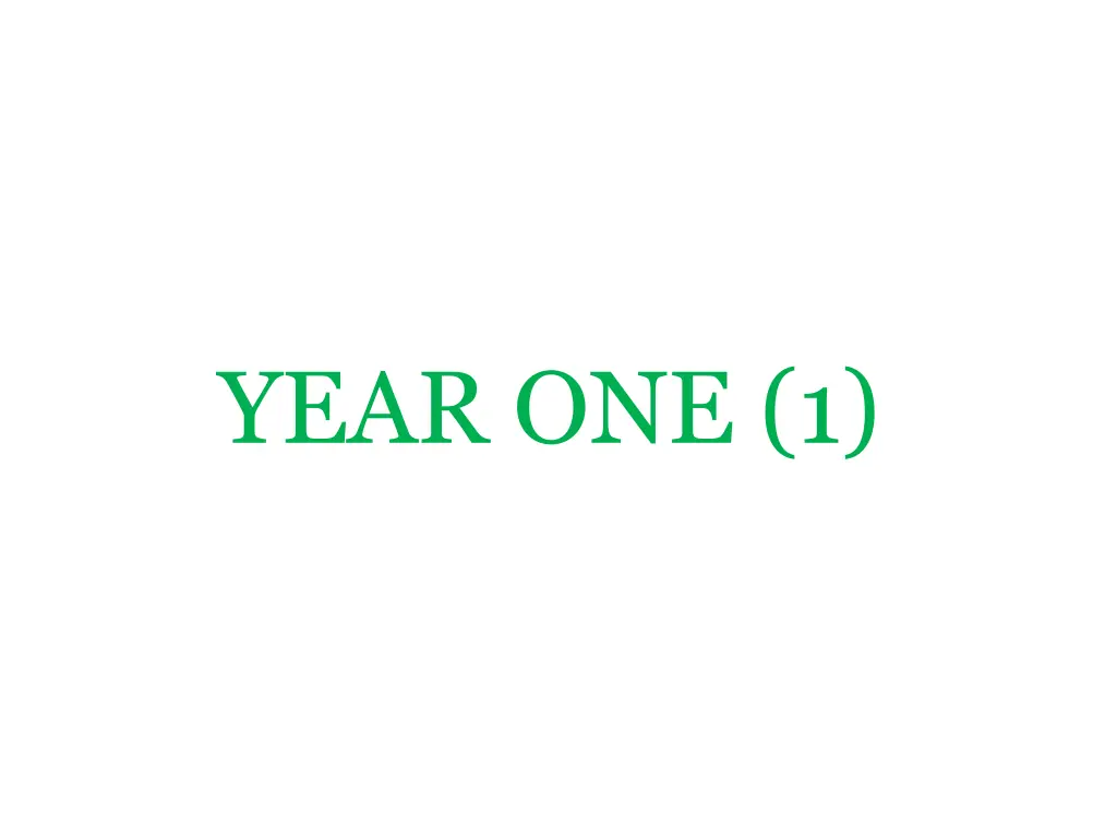 year one 1