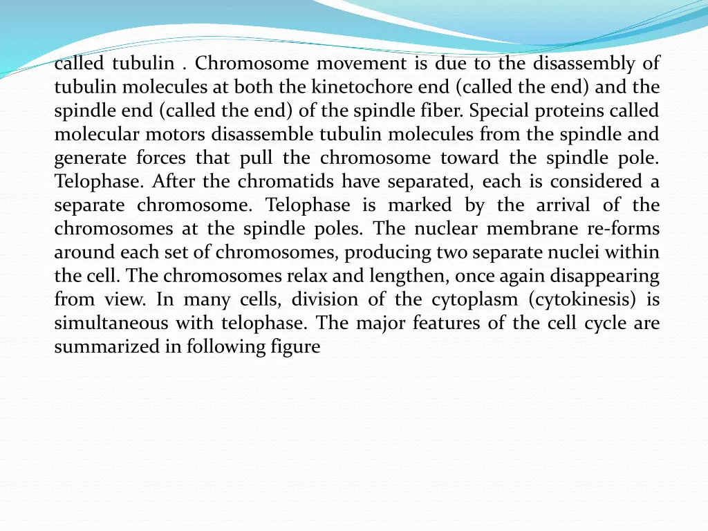 called tubulin chromosome movement