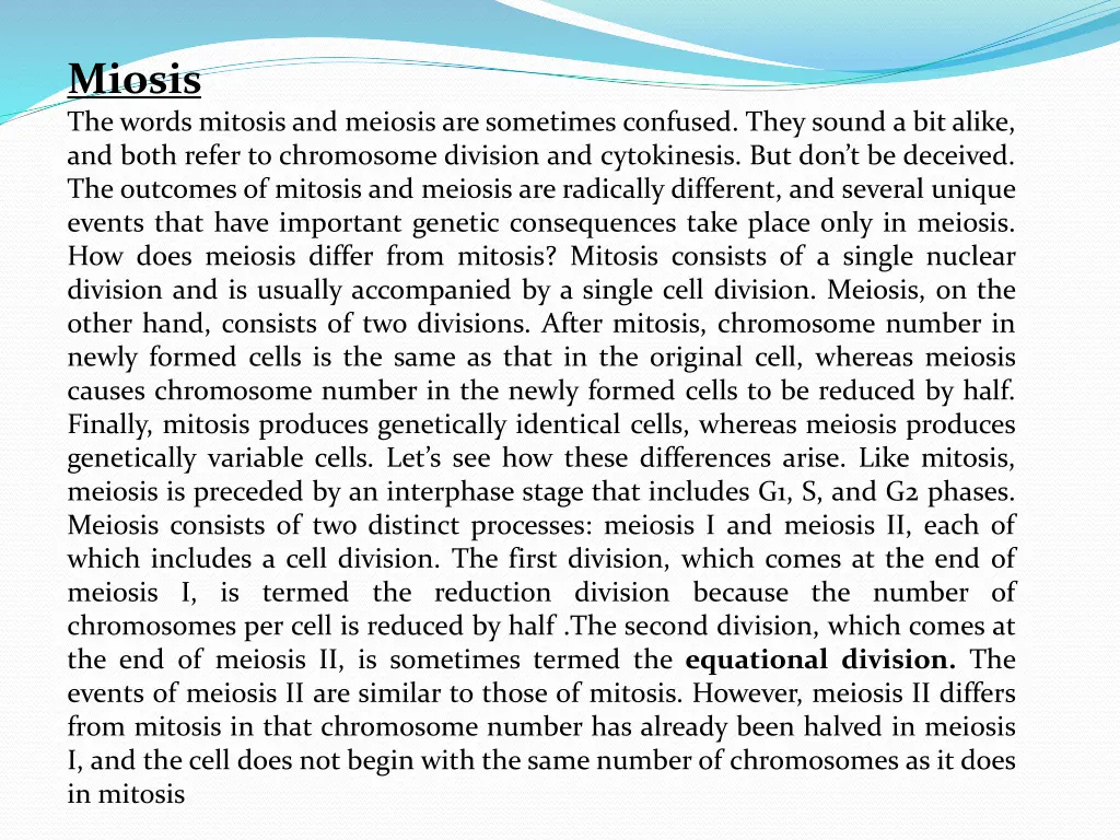 miosis the words mitosis and meiosis