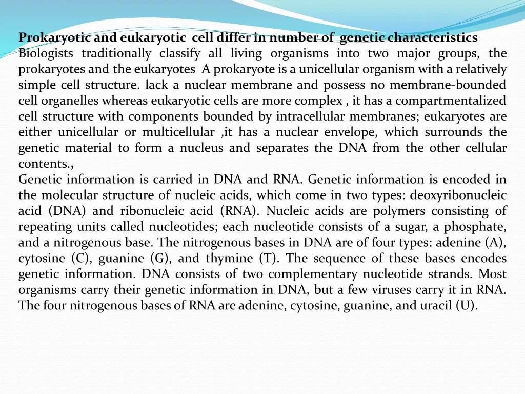 prokaryotic and eukaryotic cell differ in number