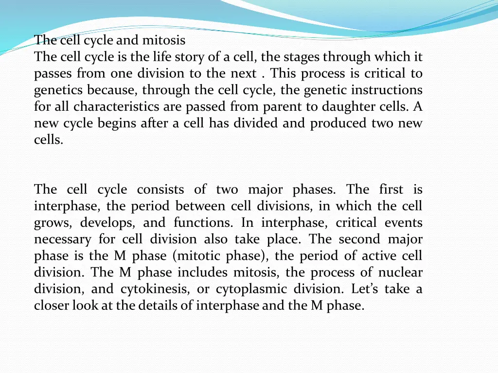 the cell cycle and mitosis the cell cycle