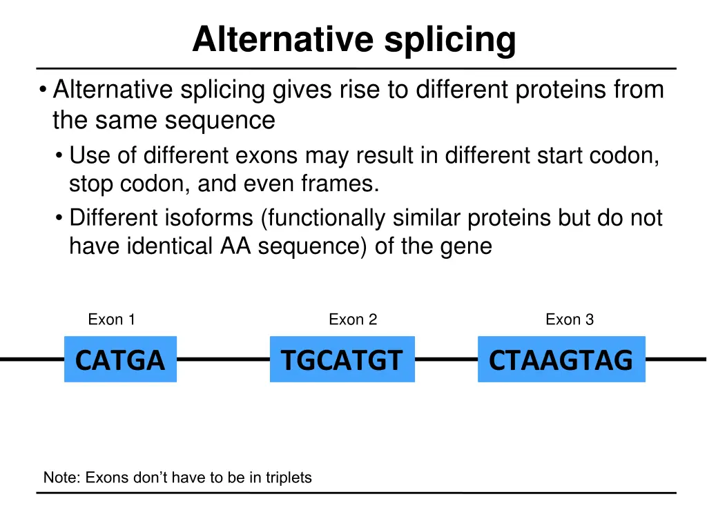 alternative splicing