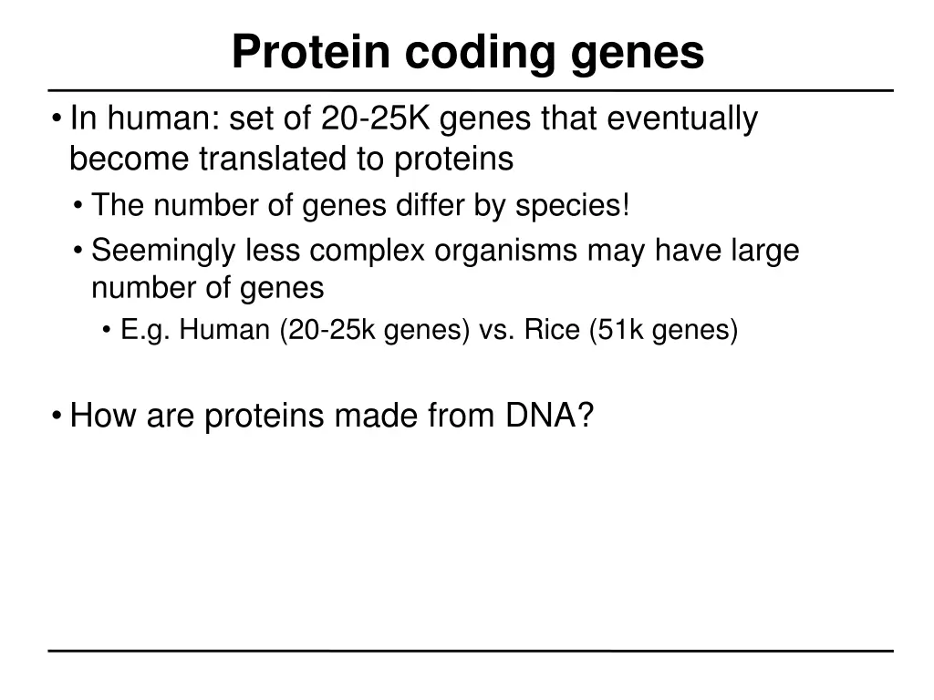 protein coding genes