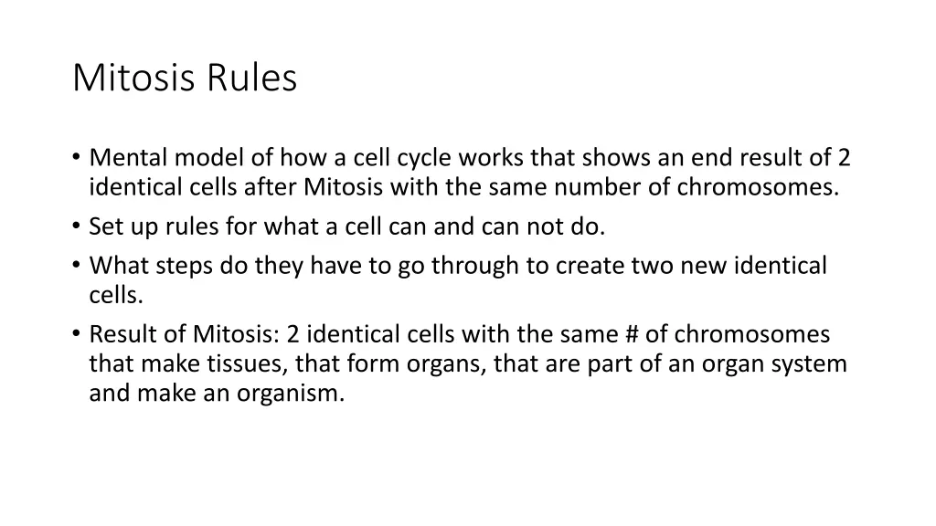 mitosis rules