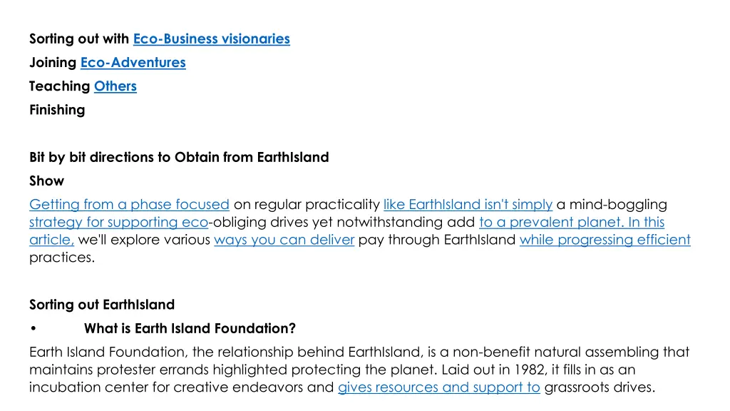 sorting out with eco business visionaries