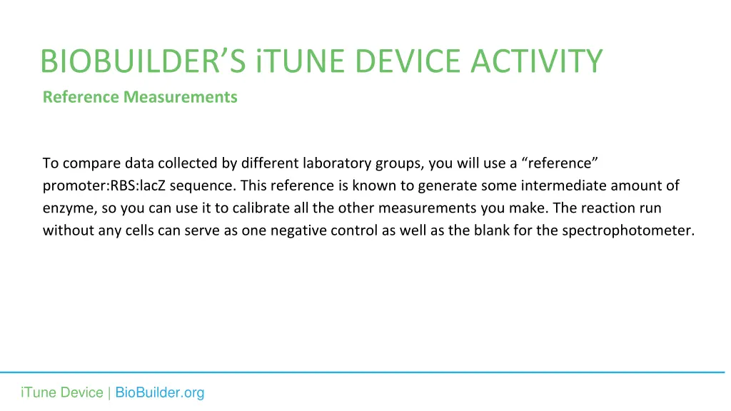 biobuilder s itune device activity reference