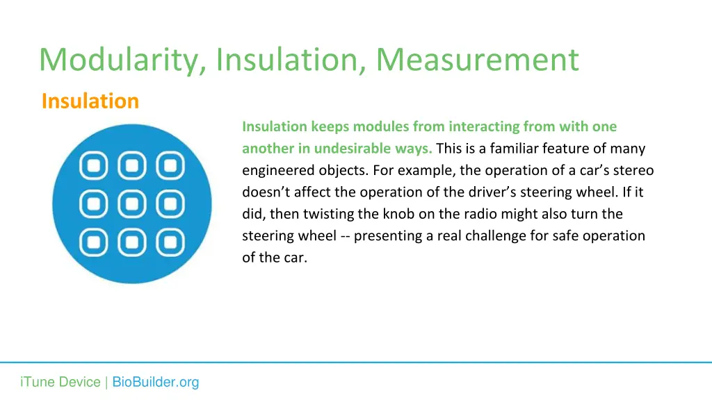 modularity insulation measurement insulation