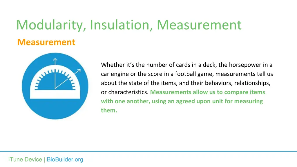 modularity insulation measurement measurement