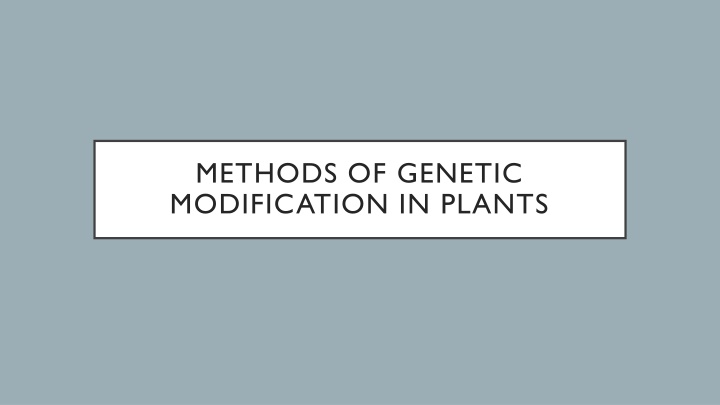 methods of genetic modification in plants