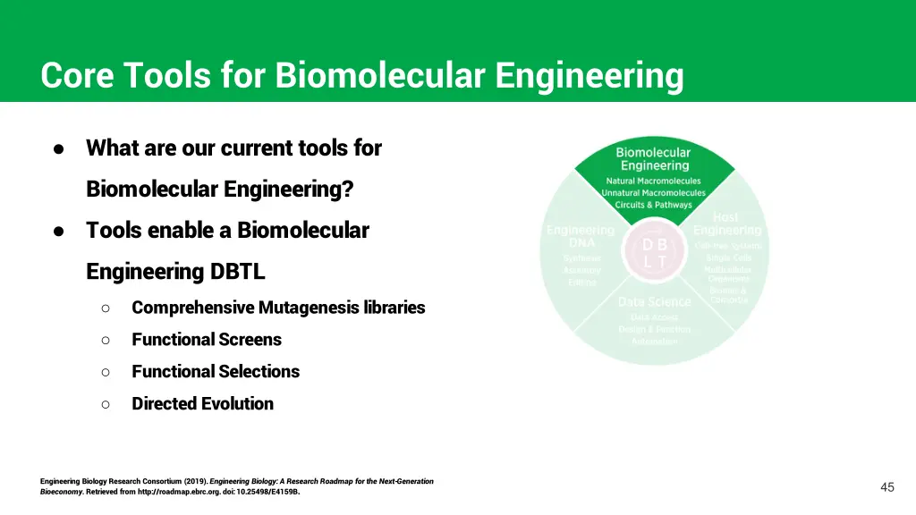 core tools for biomolecular engineering